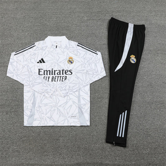 Real Madrid 24/25 White Pattern Training Suit
